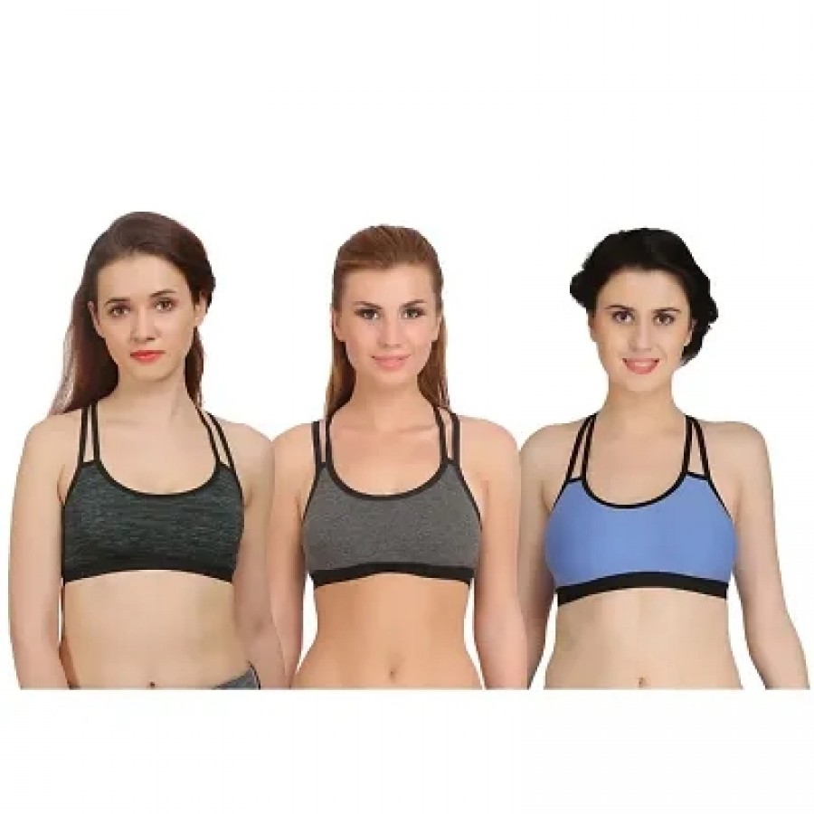 Combo of 3 Multicoloured Non Padded Full Coverage Bra