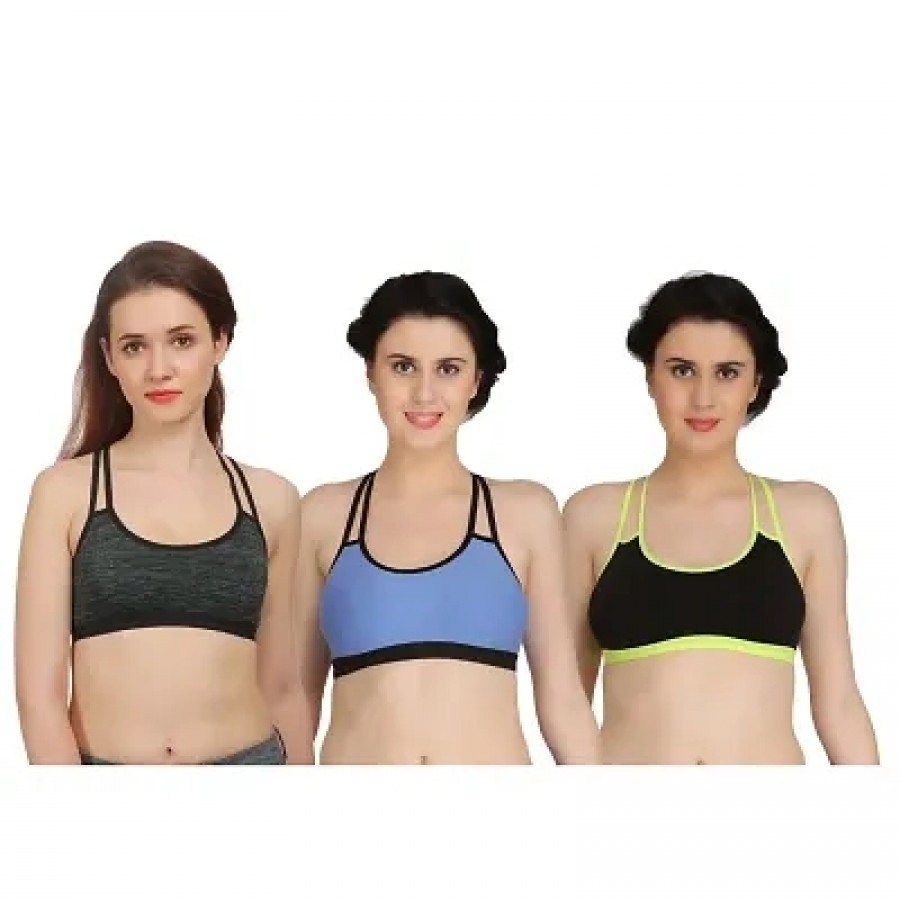 Combo of 3 Multicoloured Non Padded Full Coverage Bra