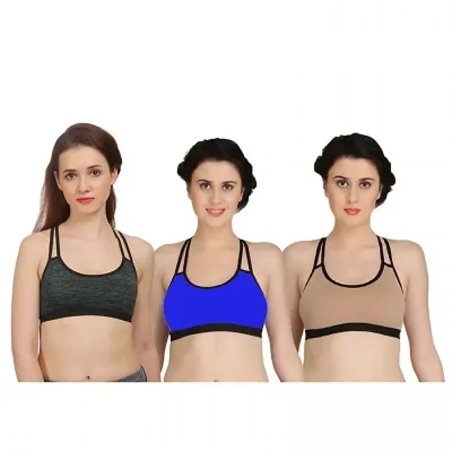 Combo of 3 Multicoloured Non Padded Full Coverage Bra