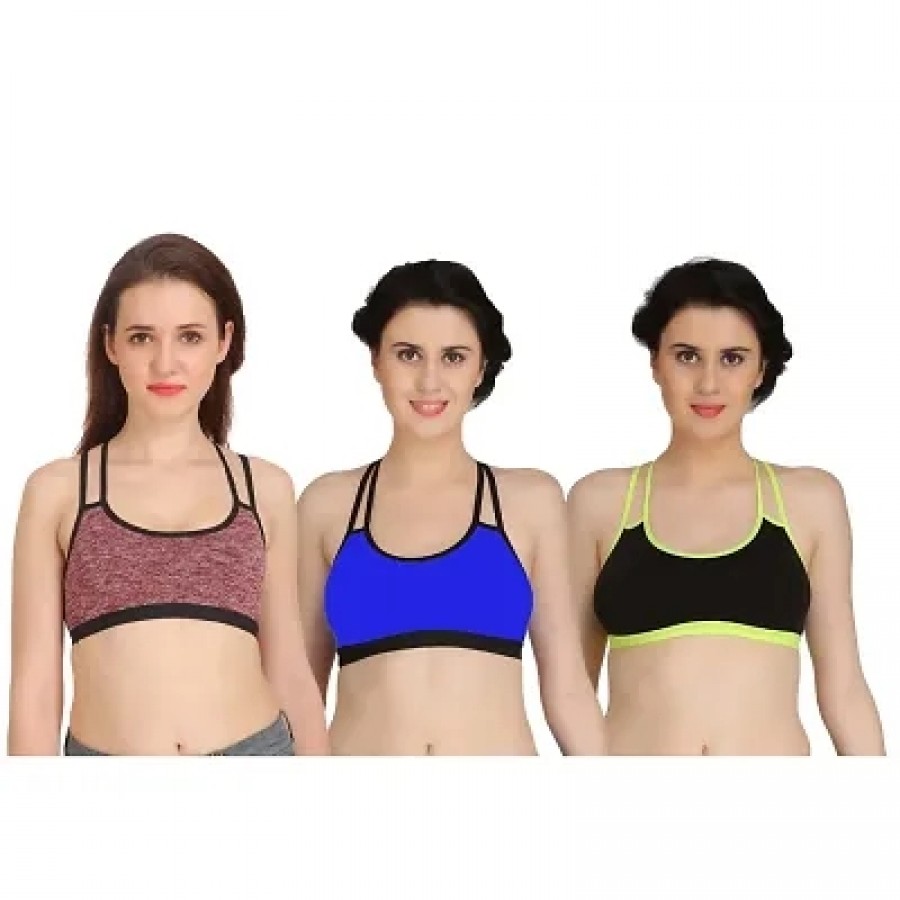 Combo of 3 Multicoloured Non Padded Full Coverage Bra