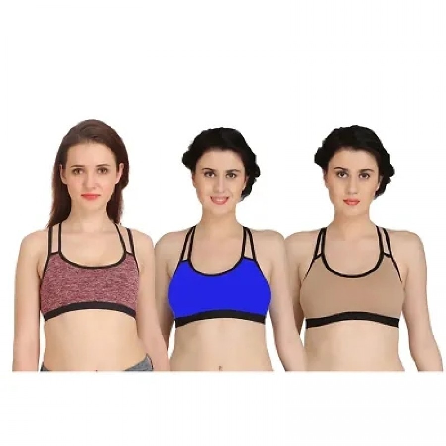 Combo of 3 Multicoloured Non Padded Full Coverage Bra