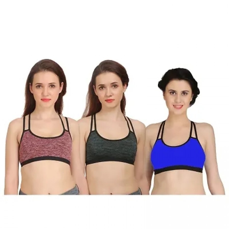 Combo of 3 Multicoloured Non Padded Full Coverage Bra