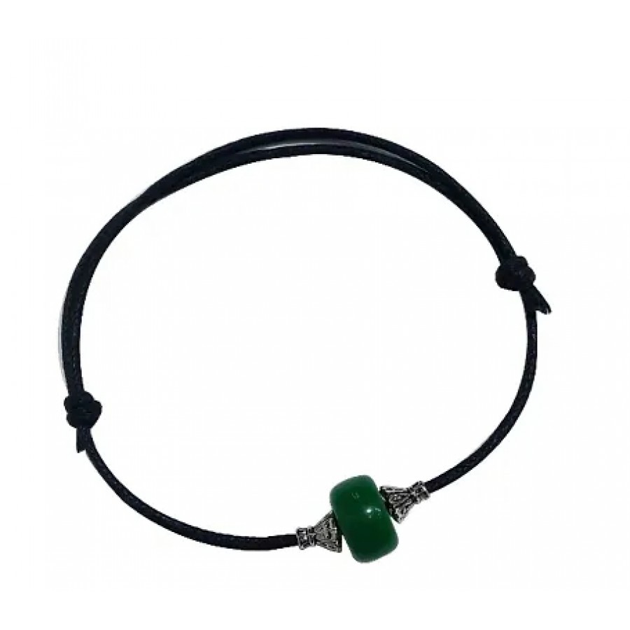 Adjustable Black Thread Anklet with Oxidised Hanging for Girls