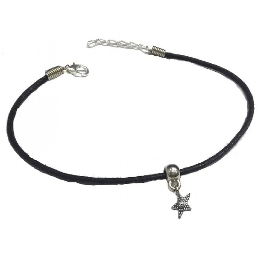 Black Thread Anklet With  Star Hanging