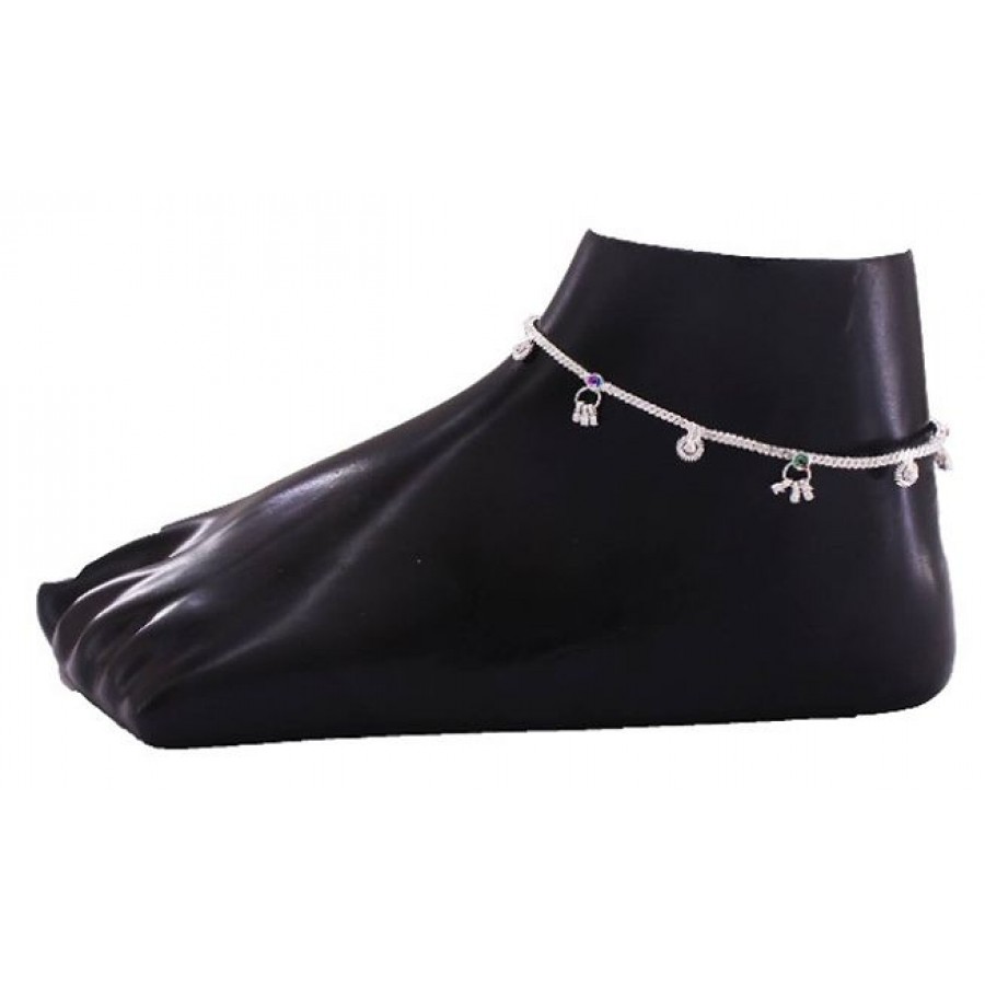 Silver Plated Designer Traditional Anklets