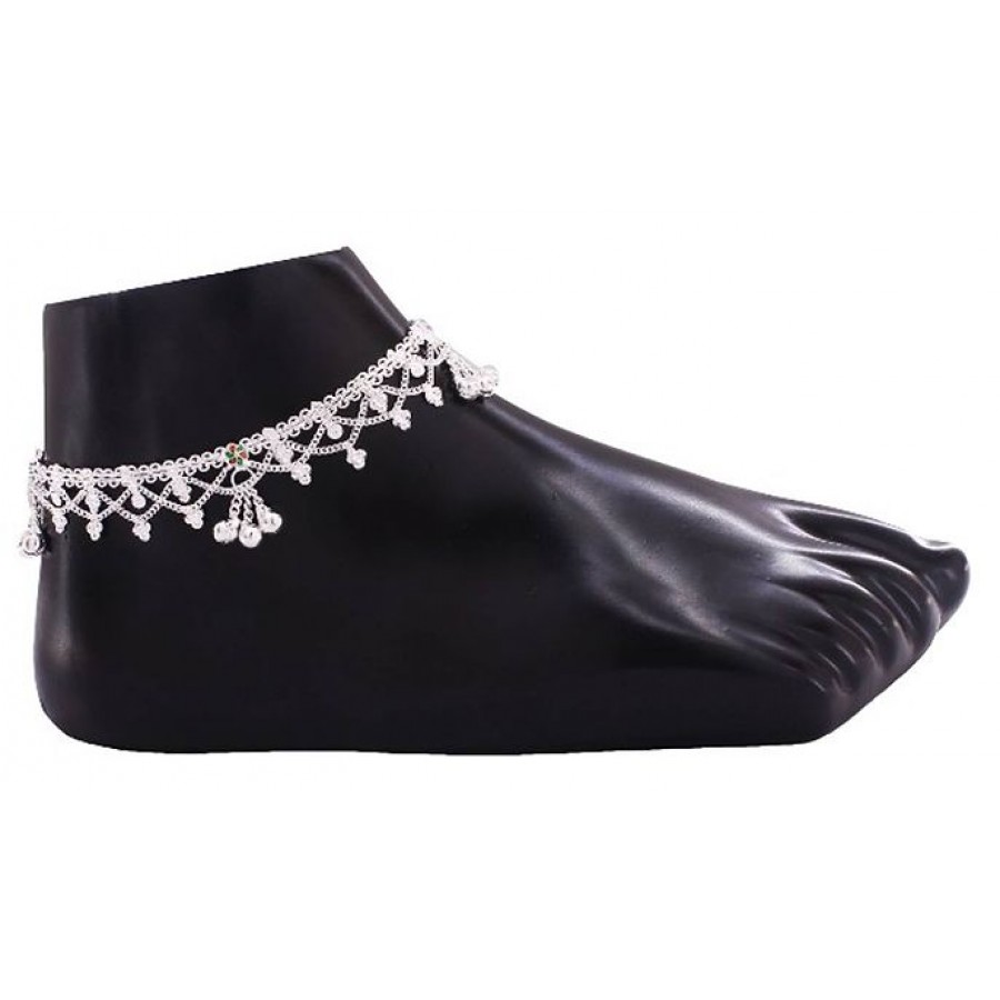 Silver Plated Designer Traditional Anklets