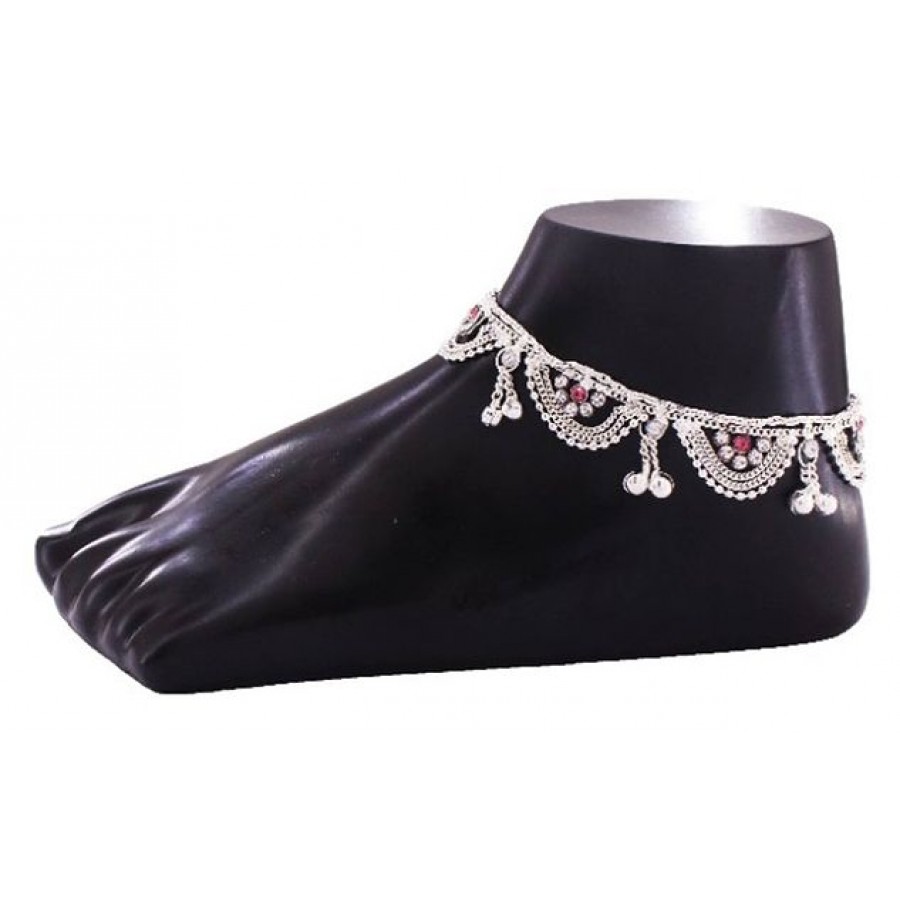 Silver Plated Designer Traditional Anklets