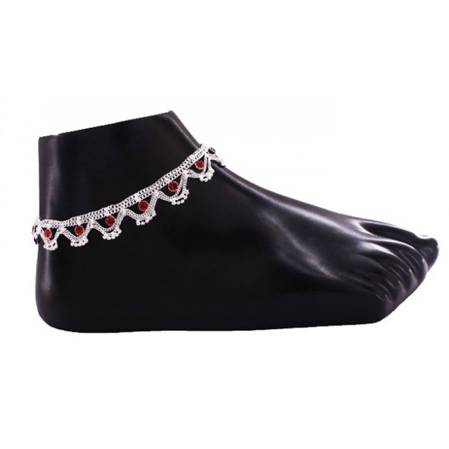 Silver Plated Designer Traditional Anklets