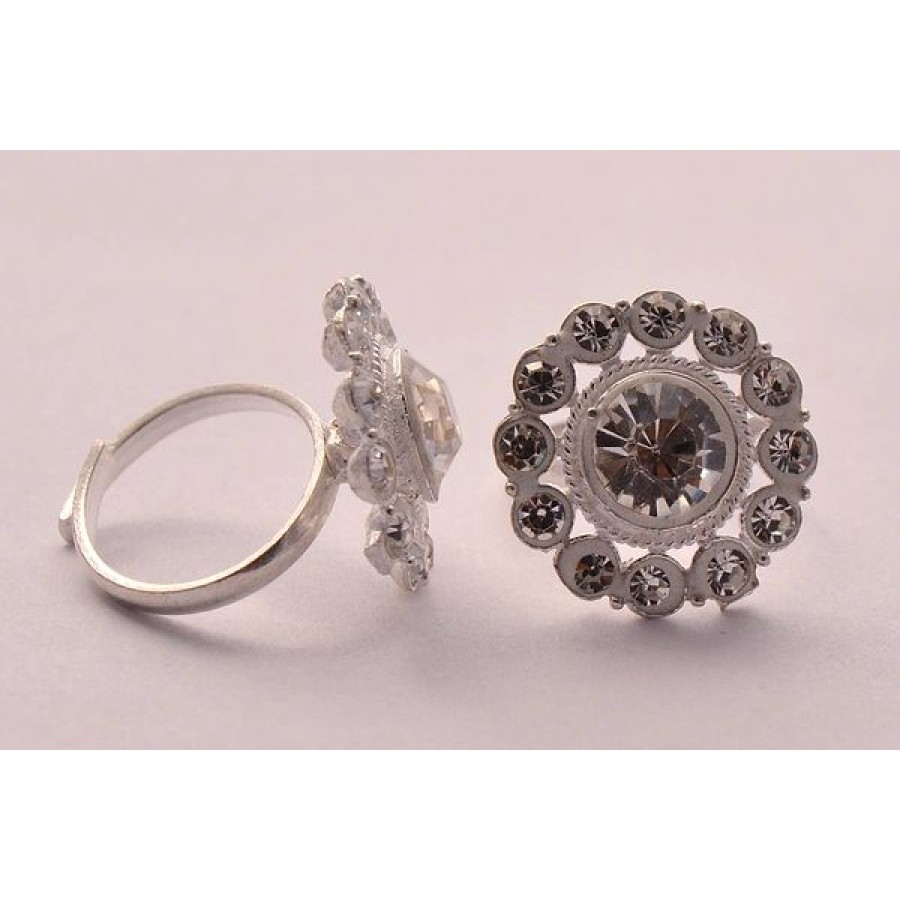 Silver Plated Diamond Toe Ring