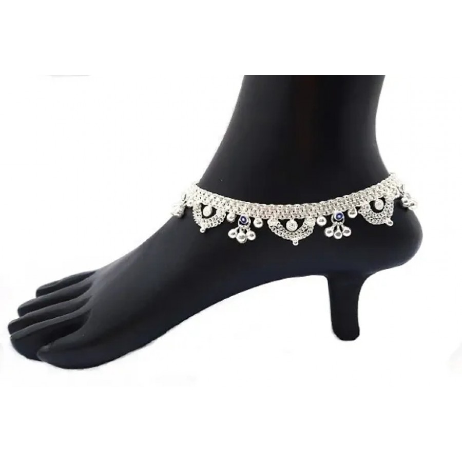 Traditional German Silver Anklet for Women - 1 Pair