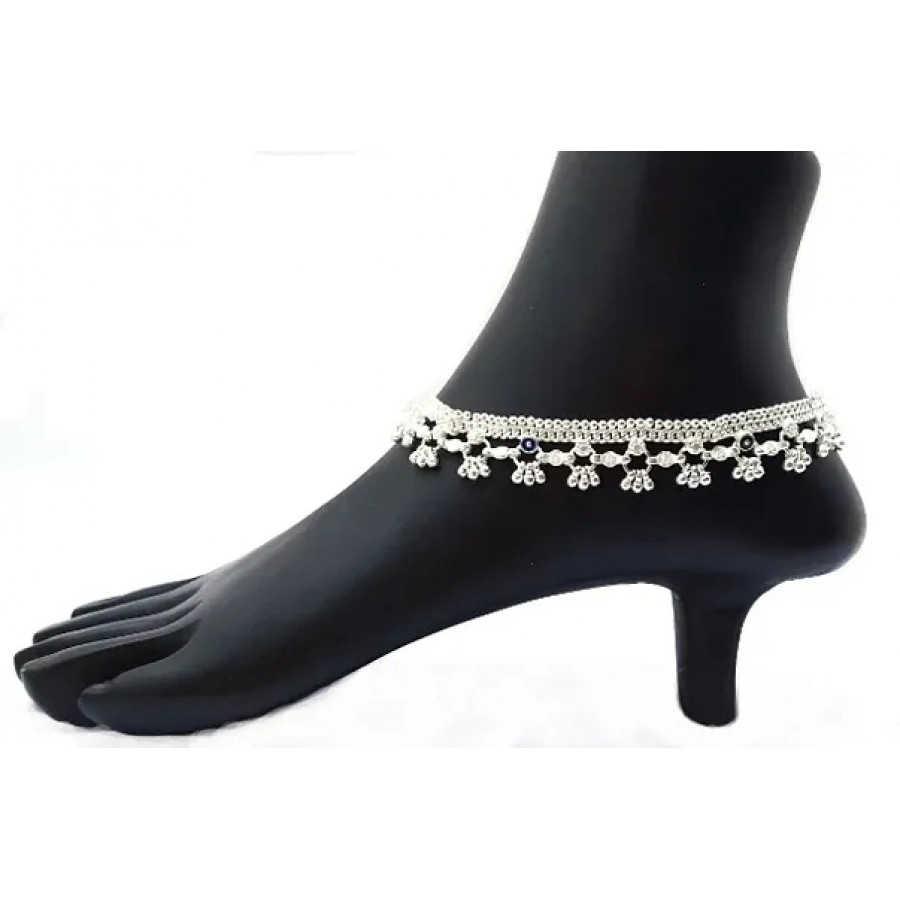 Traditional German Silver Anklet for Women - 1 Pair