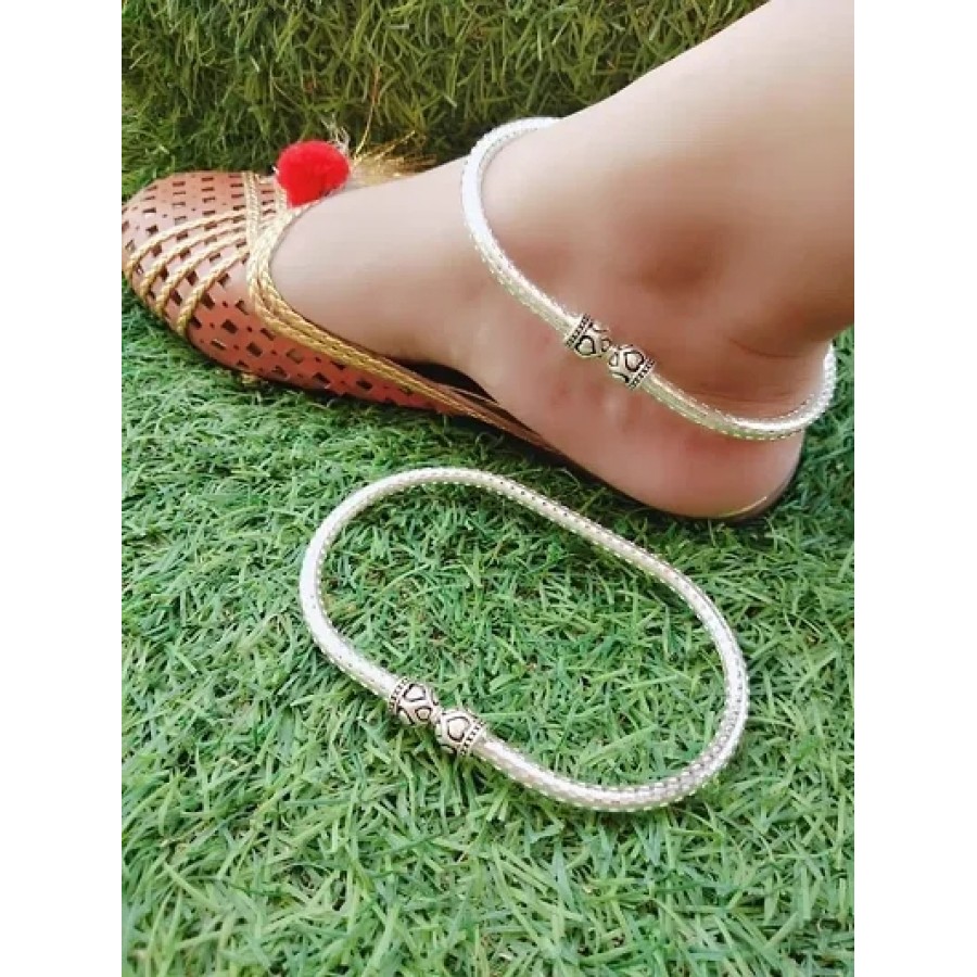 Trendy Beautiful Brass Silver Plated Anklets