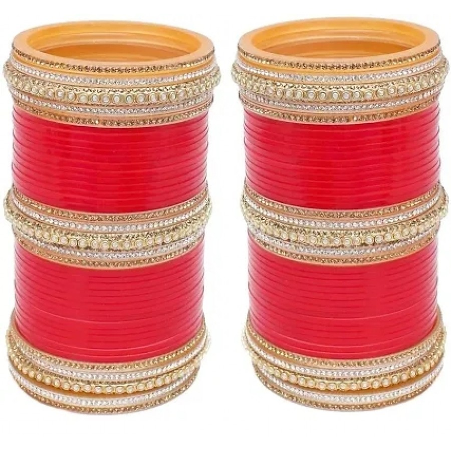 Red Brass Contemporary Bangles