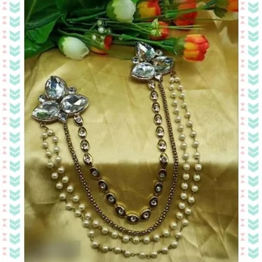 Latest Designer Kundan and Pearl Brooch