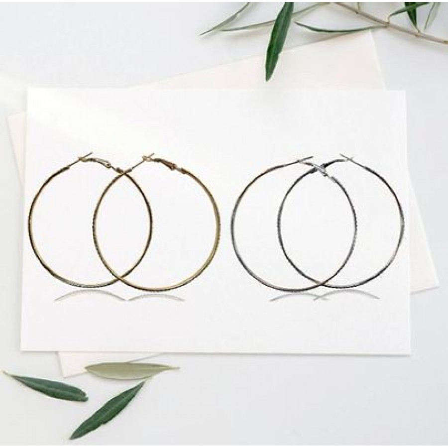 Alluring Rhodium And Rose Alloy Gold Plated Hoop Earrings For Women