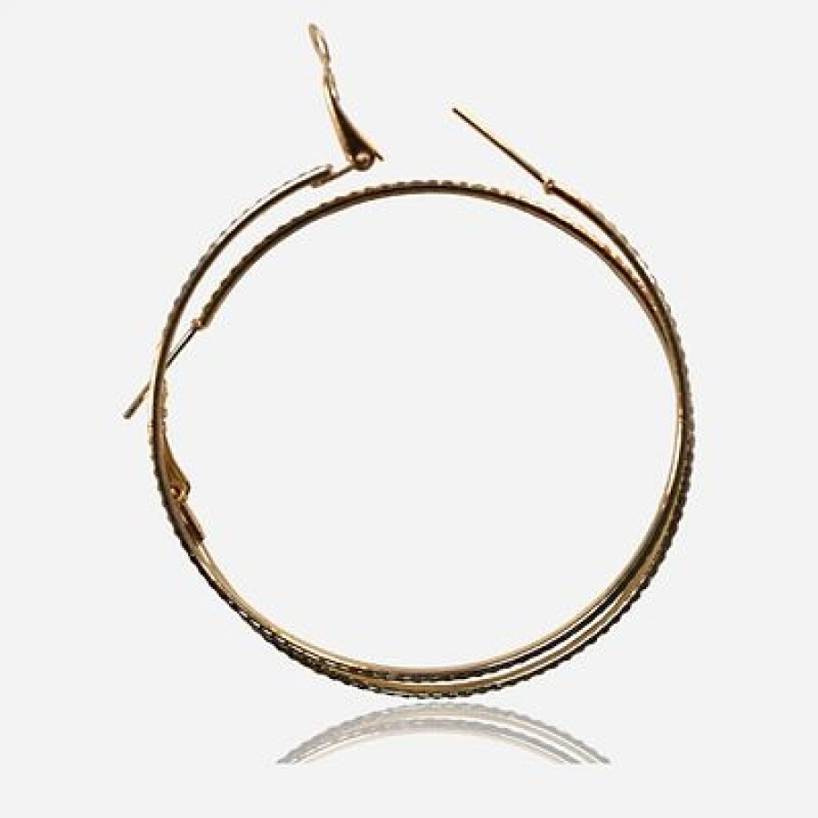 Alluring Rhodium And Rose Alloy Gold Plated Hoop Earrings For Women