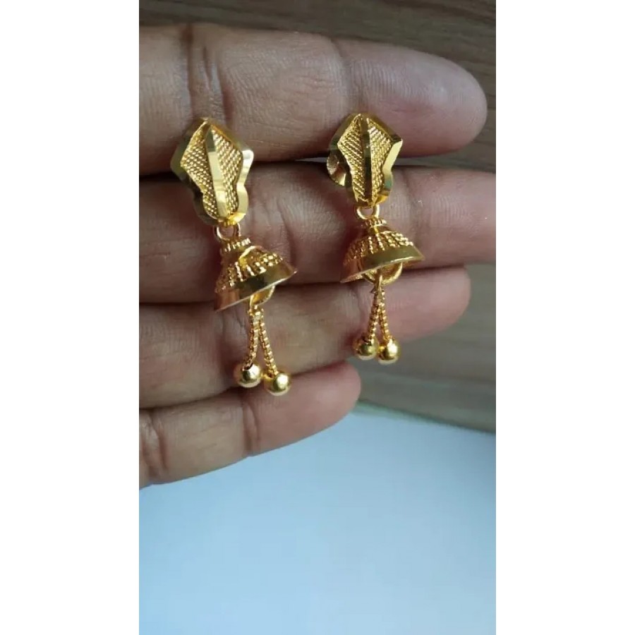 Beautiful Party Wear Golden Brass Jhumkas for Women  Girls