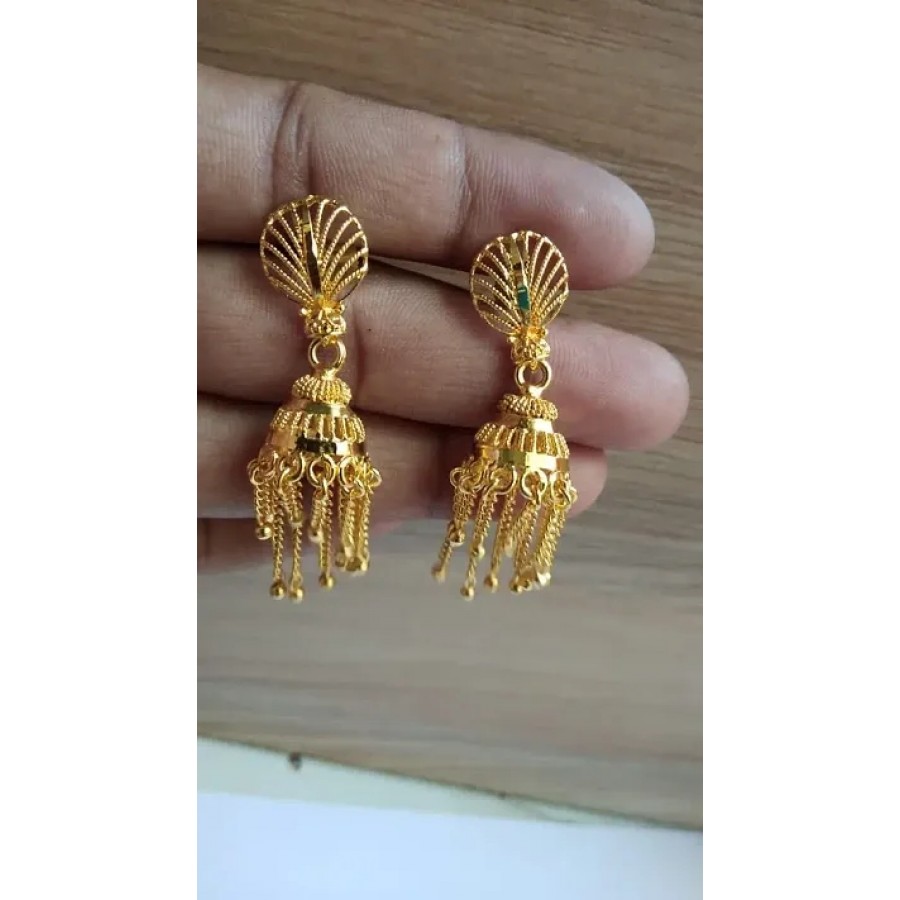 Beautiful Party Wear Golden Brass Jhumkas for Women  Girls