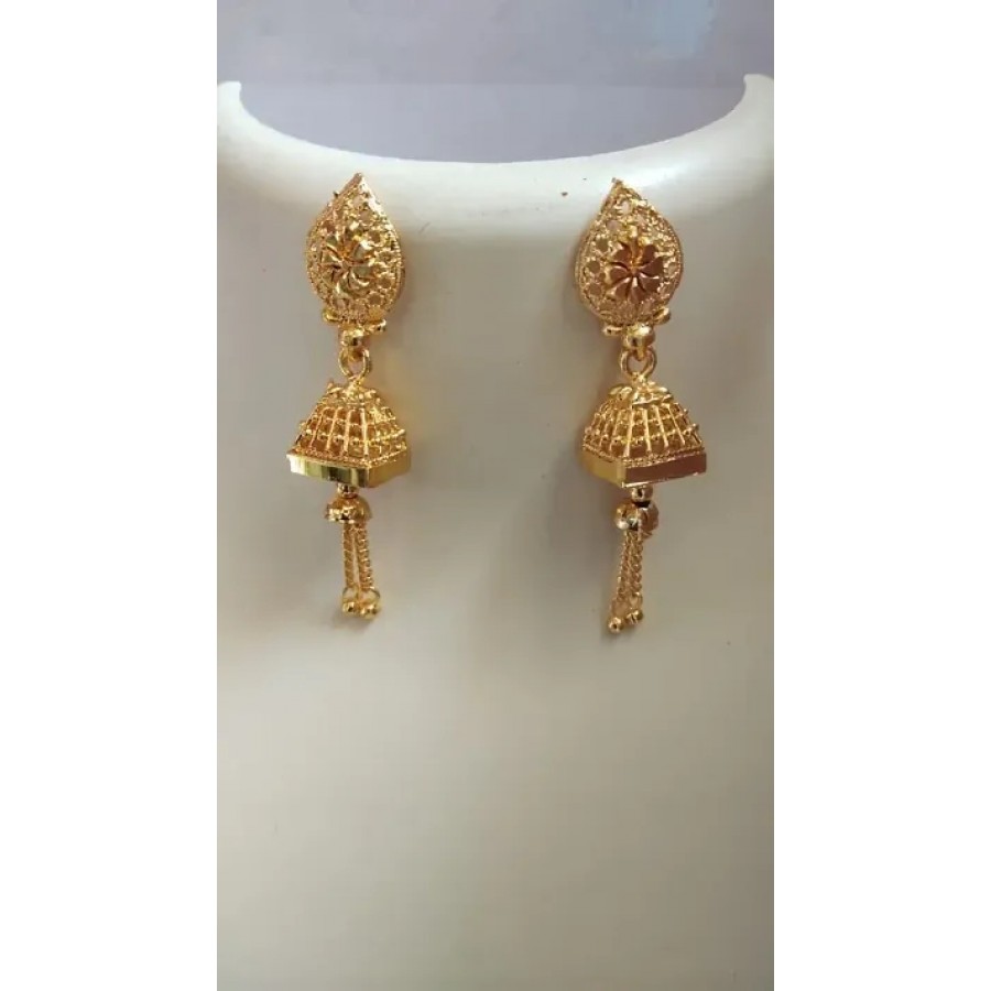 Beautiful Party Wear Golden Brass Jhumkas for Women  Girls