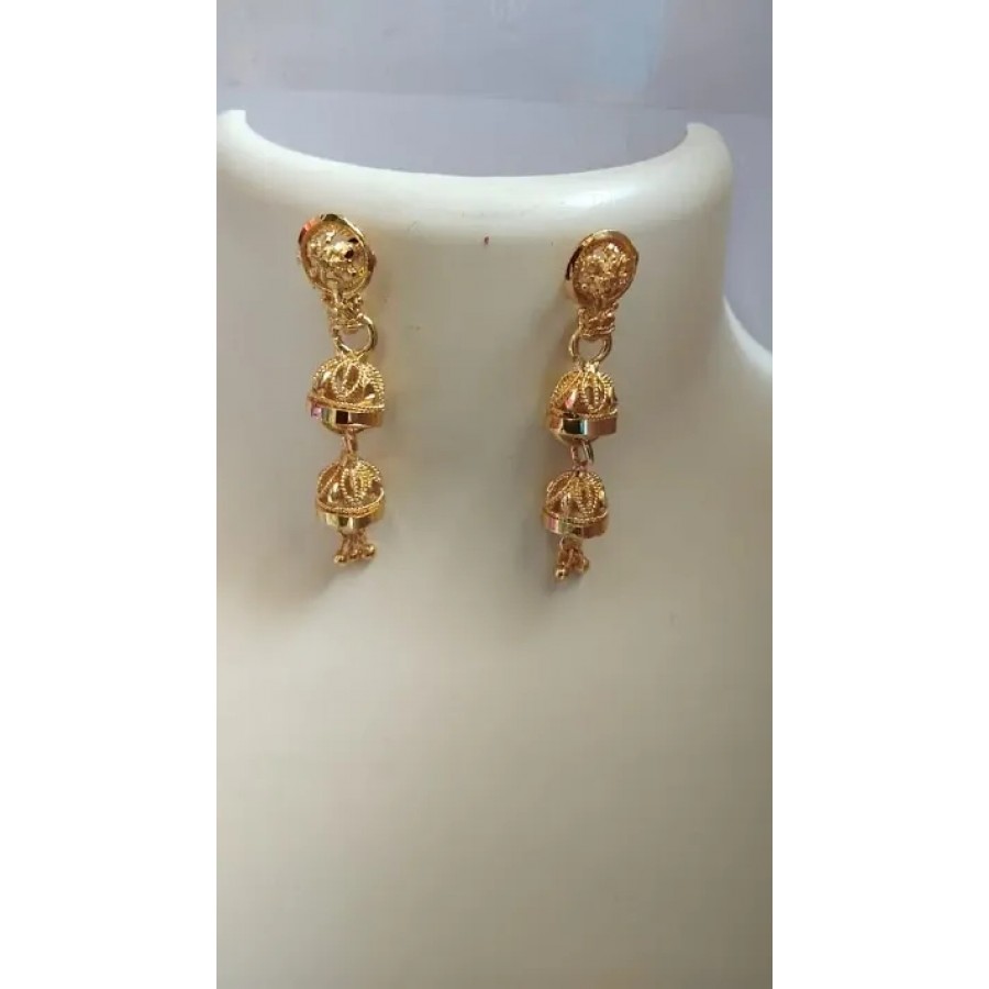 Beautiful Party Wear Golden Brass Jhumkas for Women  Girls