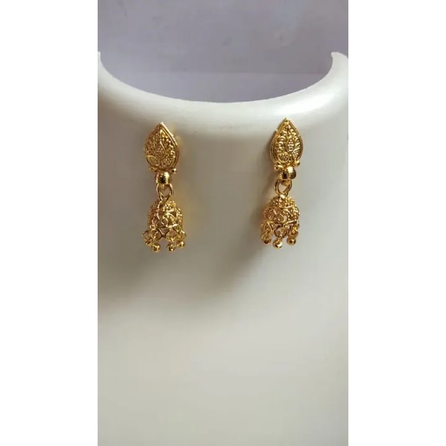 Beautiful Party Wear Golden Brass Jhumkas for Women  Girls