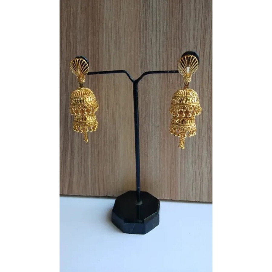 Beautiful Party Wear Golden Brass Jhumkas for Women  Girls