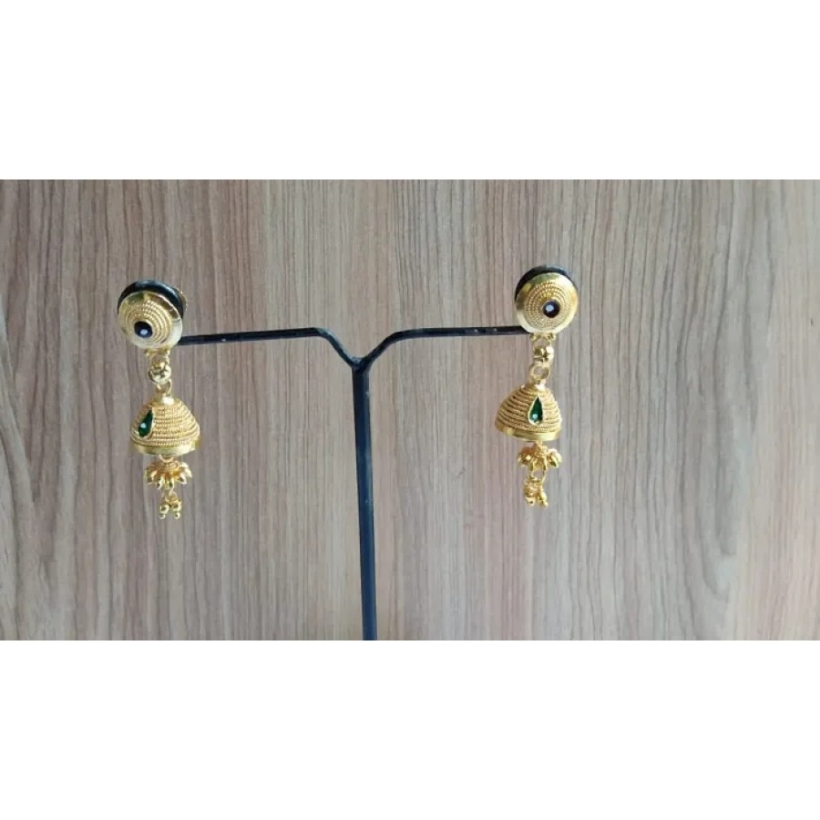 Beautiful Party Wear Golden Brass Jhumkas for Women  Girls