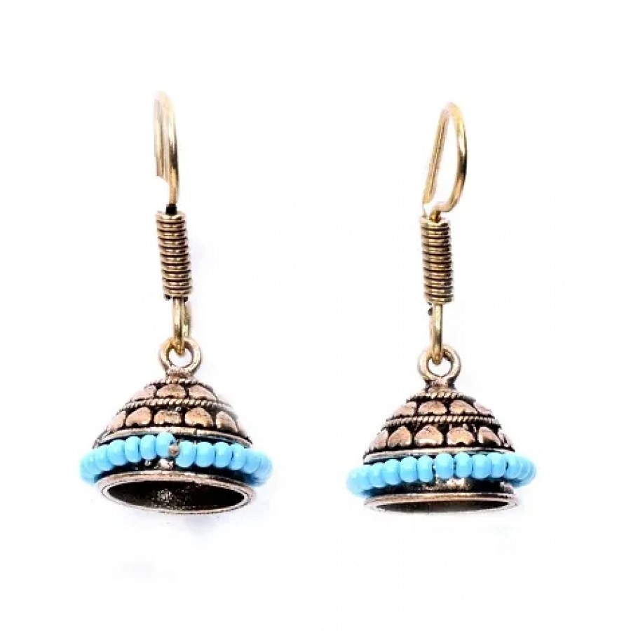 Ethnic Aqua blue women's jhumki