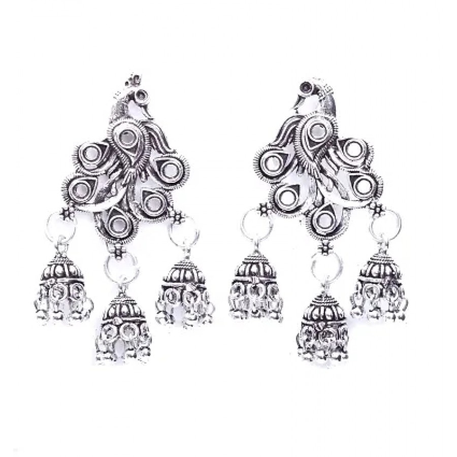 Ethnic silver oxidized pair of Earring set