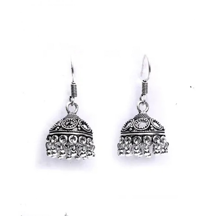 Ethnic silver oxidized pair of Earring set