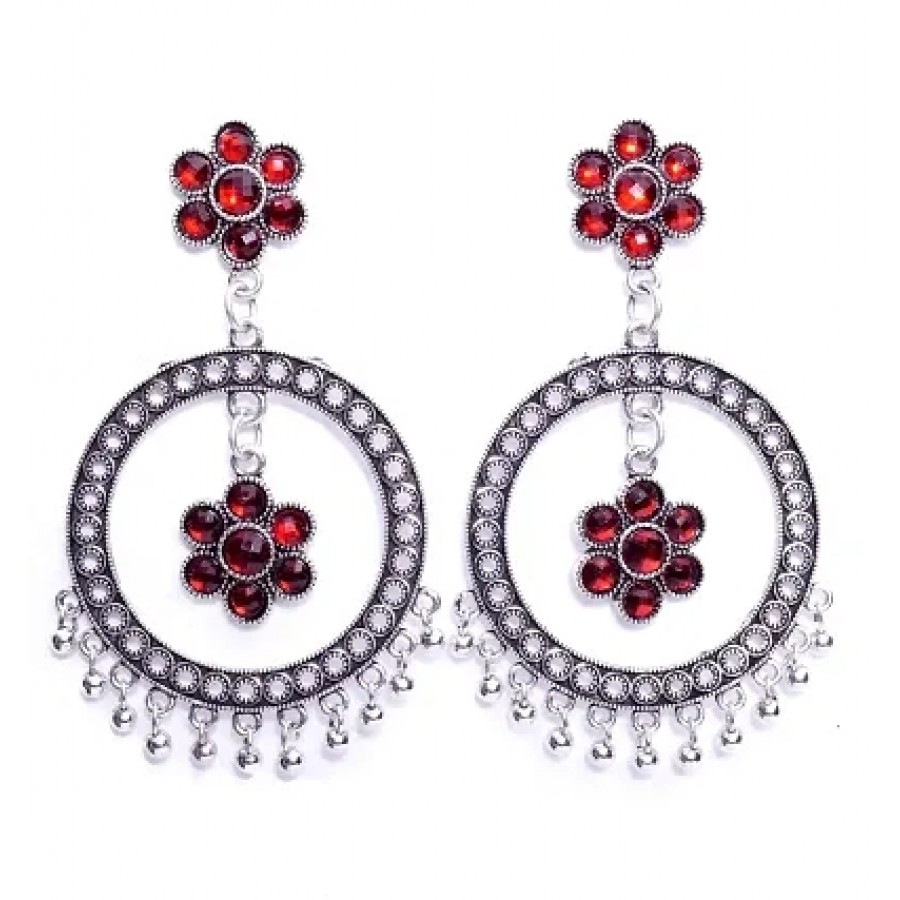 Ethnic silver oxidized pair of Earring set