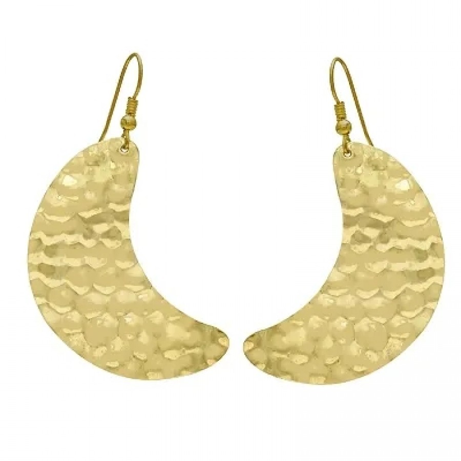 Gold plated Brass Dotted leaf design Earring for Women