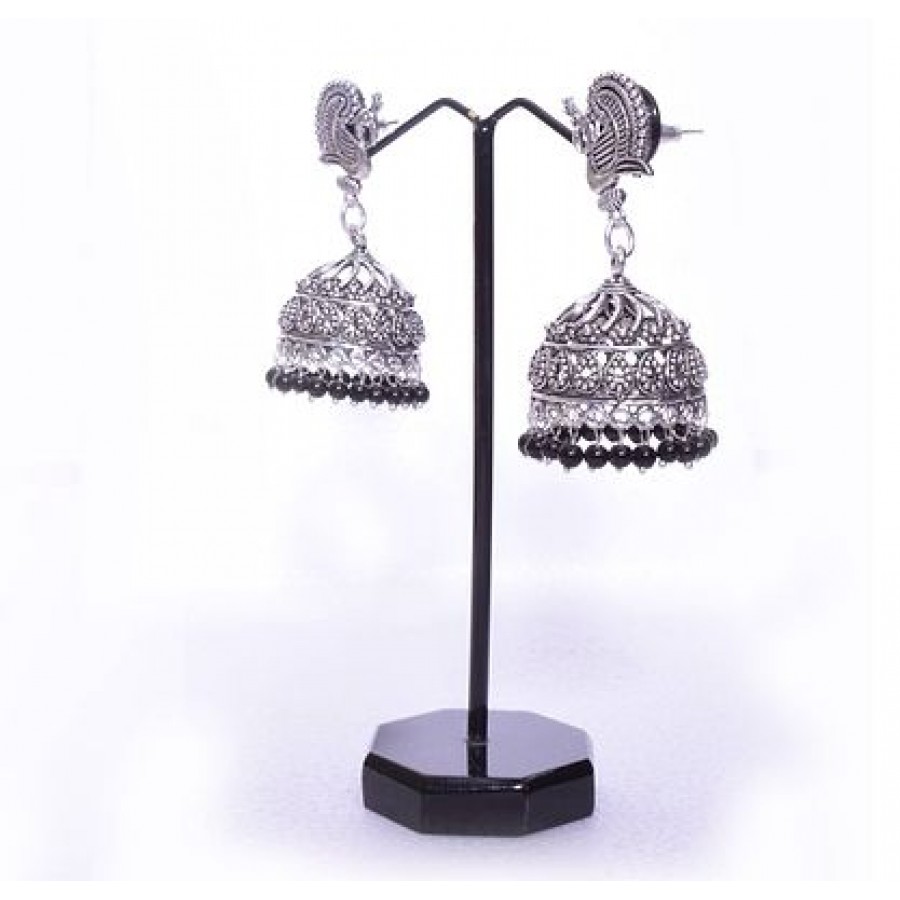 Peacock designer black jhumki for women girls