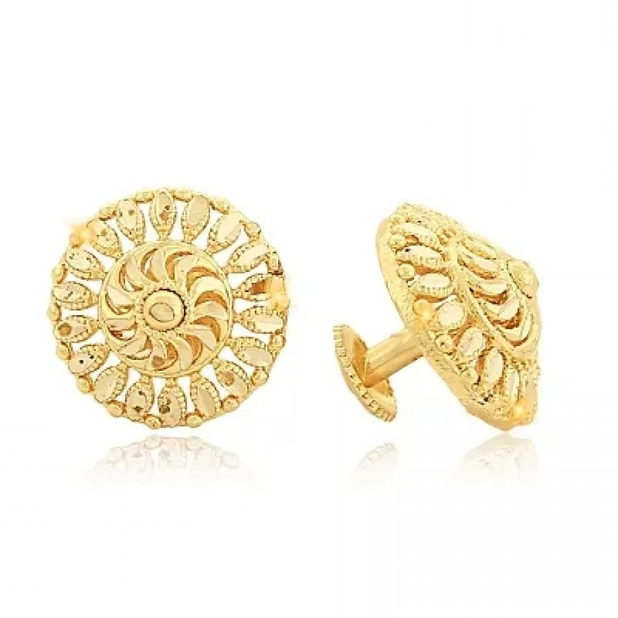 Traditional Alloy Gold and Micron Plated Stud Earring