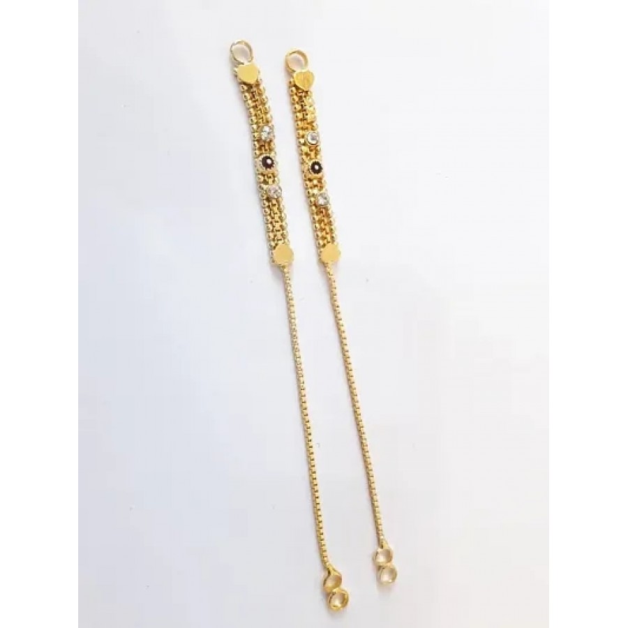 Treditional Gold Plated Ear Chain For Womens