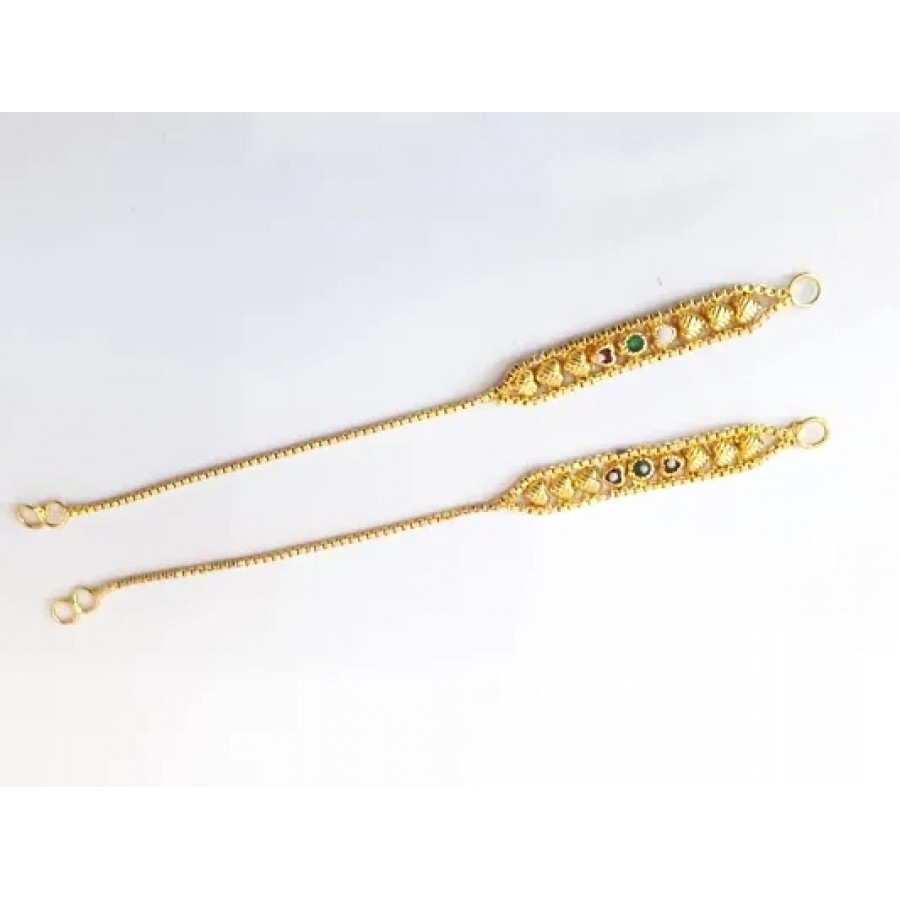 Treditional Gold Plated Ear Chain For Womens