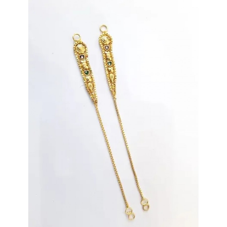 Treditional Gold Plated Ear Chain For Womens