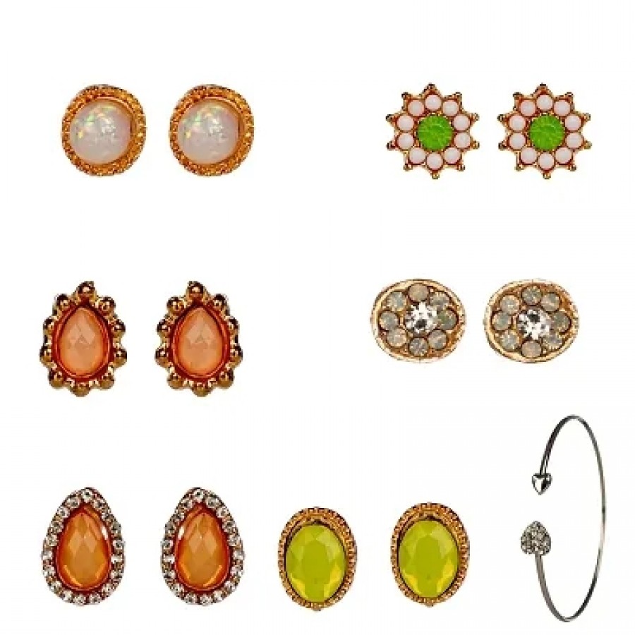 Women's Stylish and Tendy Multicoloured Earrings Combo