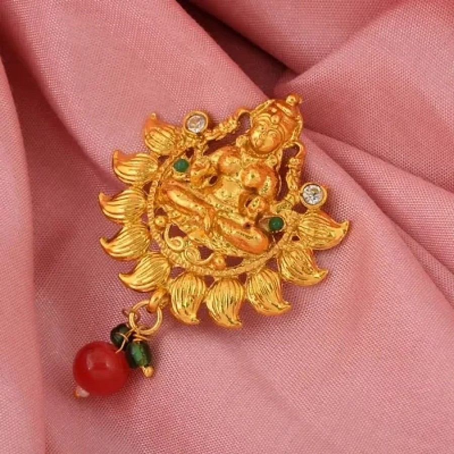 Gold cover on Brass Lakshmi Hairpin Hair accessory latest traditional