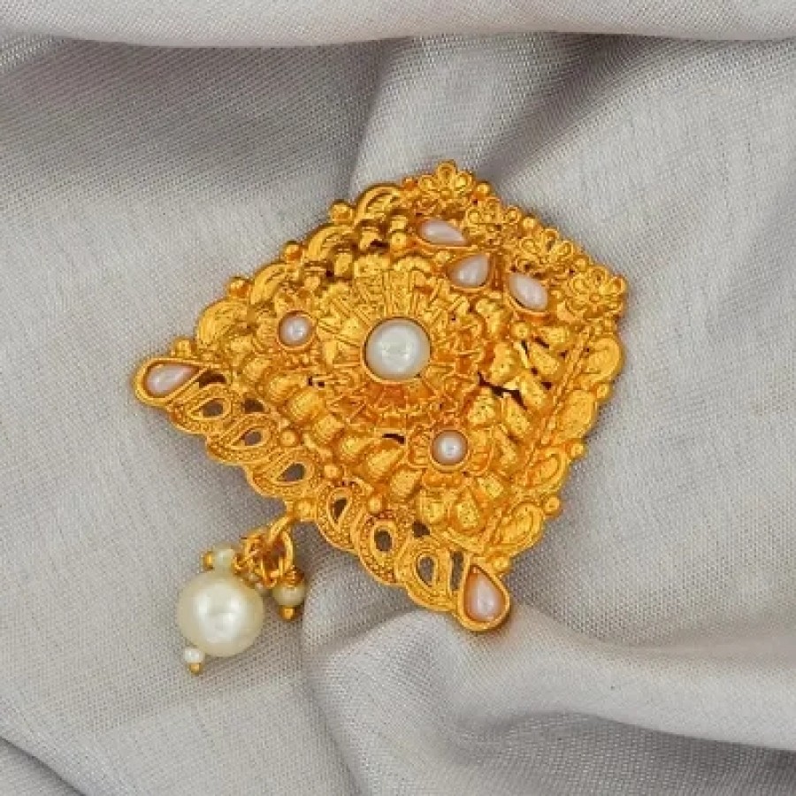 Gold cover on Brass Tradtional Pearl  Hairpin Hair accessory latest traditional