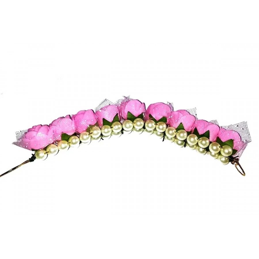 Pink Handmade Artificial Flower Gajra