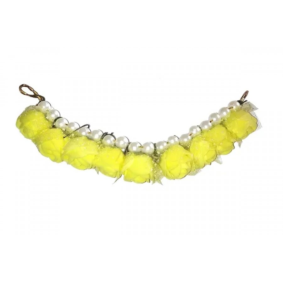 Yellow Handmade Artificial Flower Gajra