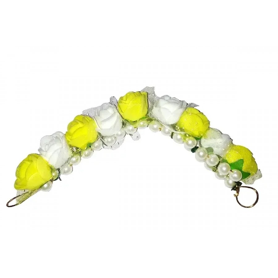 Yellow Handmade Artificial Flower Gajra