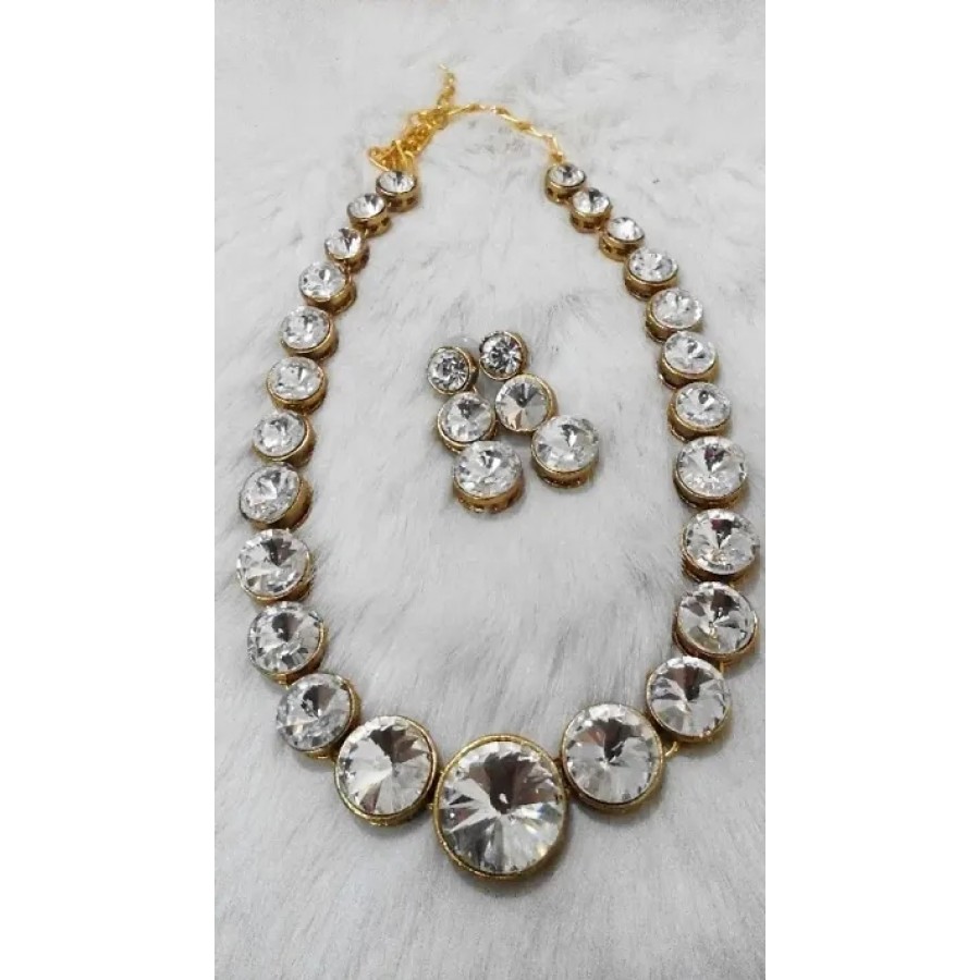 Alloy Kundan Necklace set with Earring