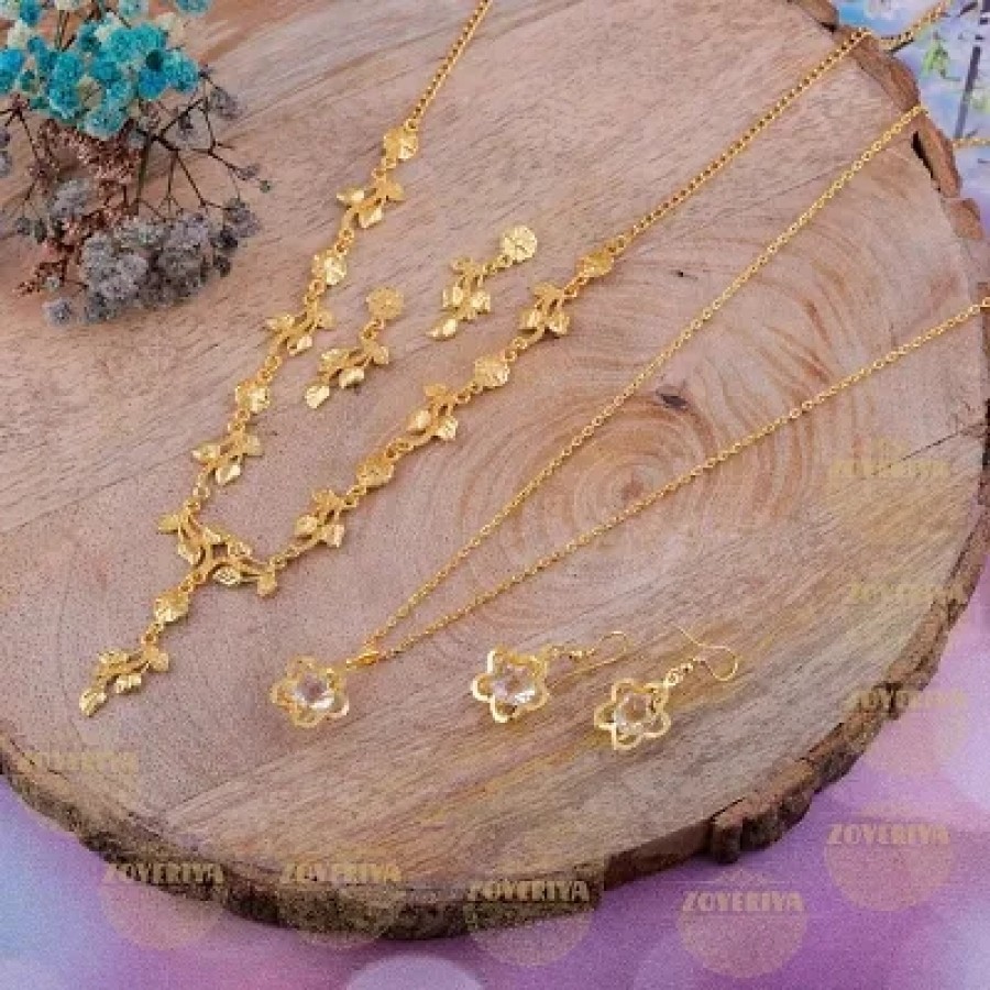 Golden Alloy Jewellery Sets For Women