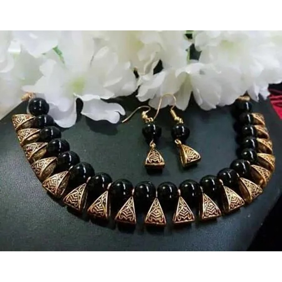 black beads necklace