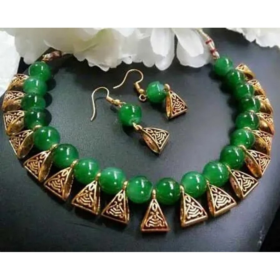 green beads necklace