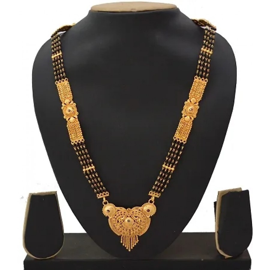 RADHEKRISHNA golden 4 line beautiful alloy material long big pendal mangalsutra