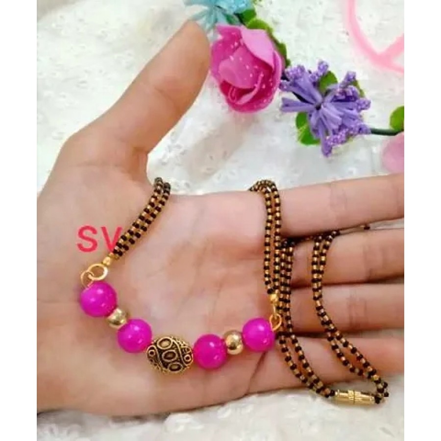 antique pink mangalsutra