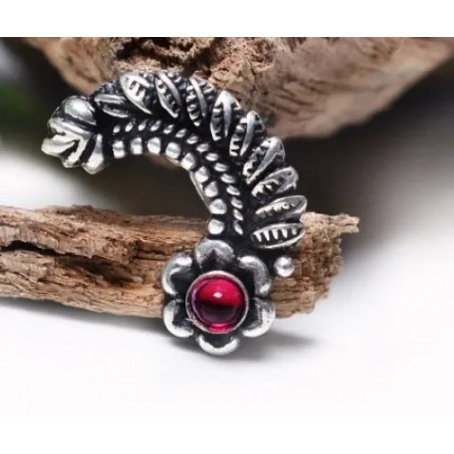 Trendy Beautiful Oxidised Silver Adjustable Nath